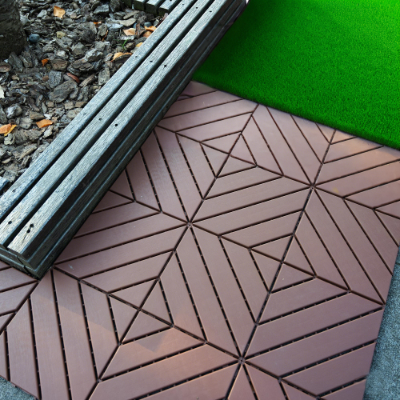 Interlocking Deck Tiles 44 Pack Waterproof Outdoor Patio Flooring 12x12 Square