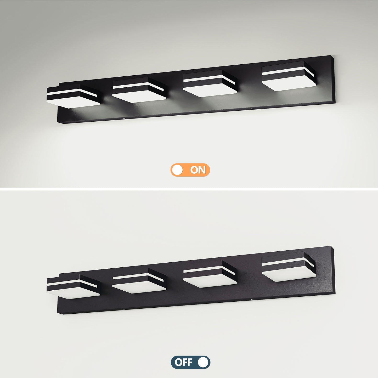 Modern Chrome LED Vanity Light - 4-Light Wall Sconce