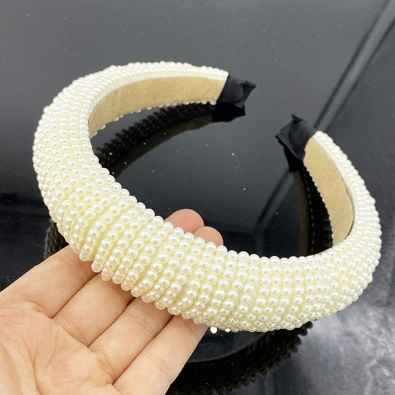 Women's Pearl Headband with Rhinestone - Multiple Colors