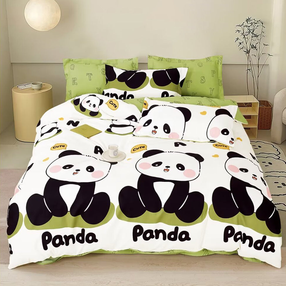 Cute Panda Bedding Set for Kids & Bedroom Decor - Soft Microfiber Comforter Cover