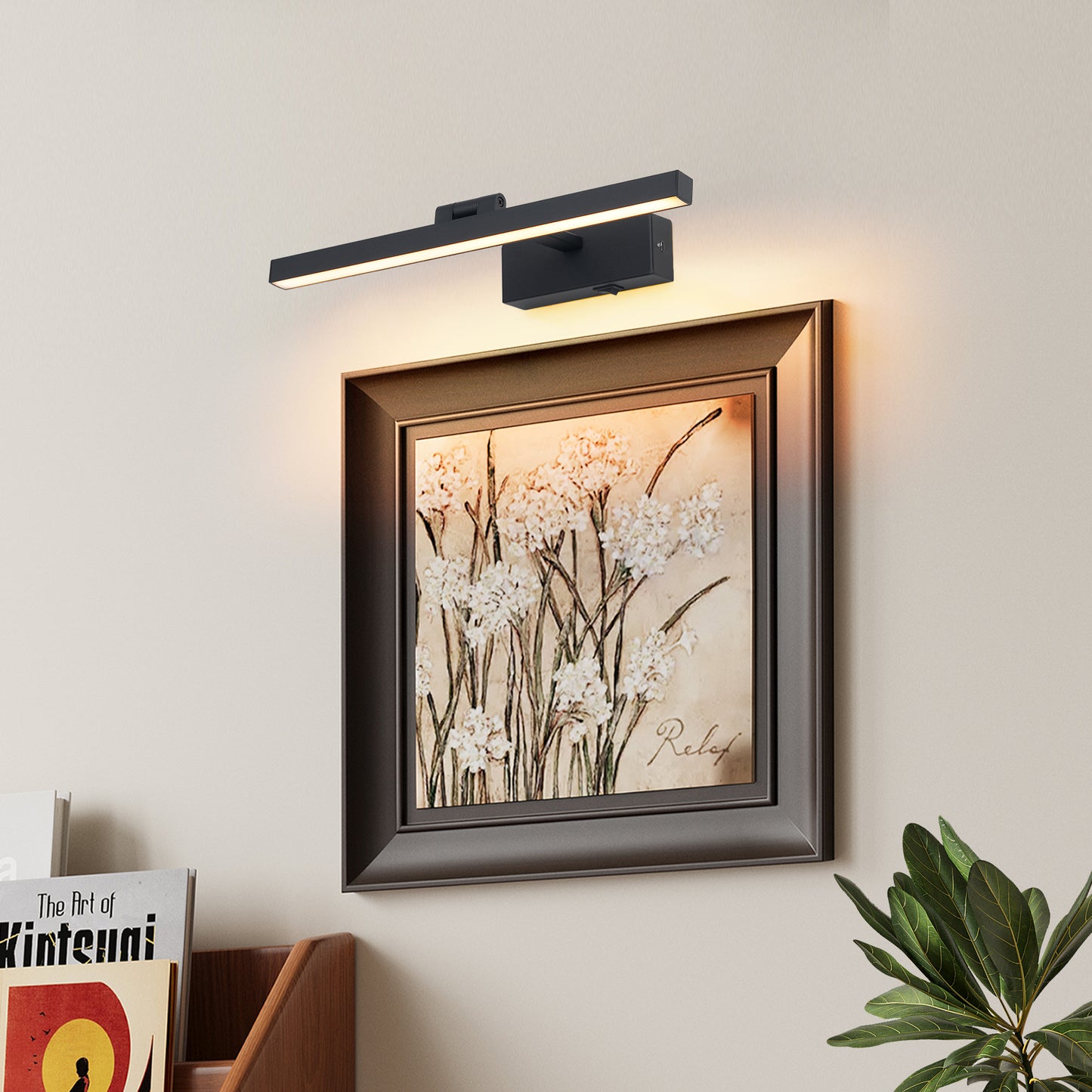 16-Inch Black Dimmable LED Bathroom Vanity Light Fixture Over Mirror