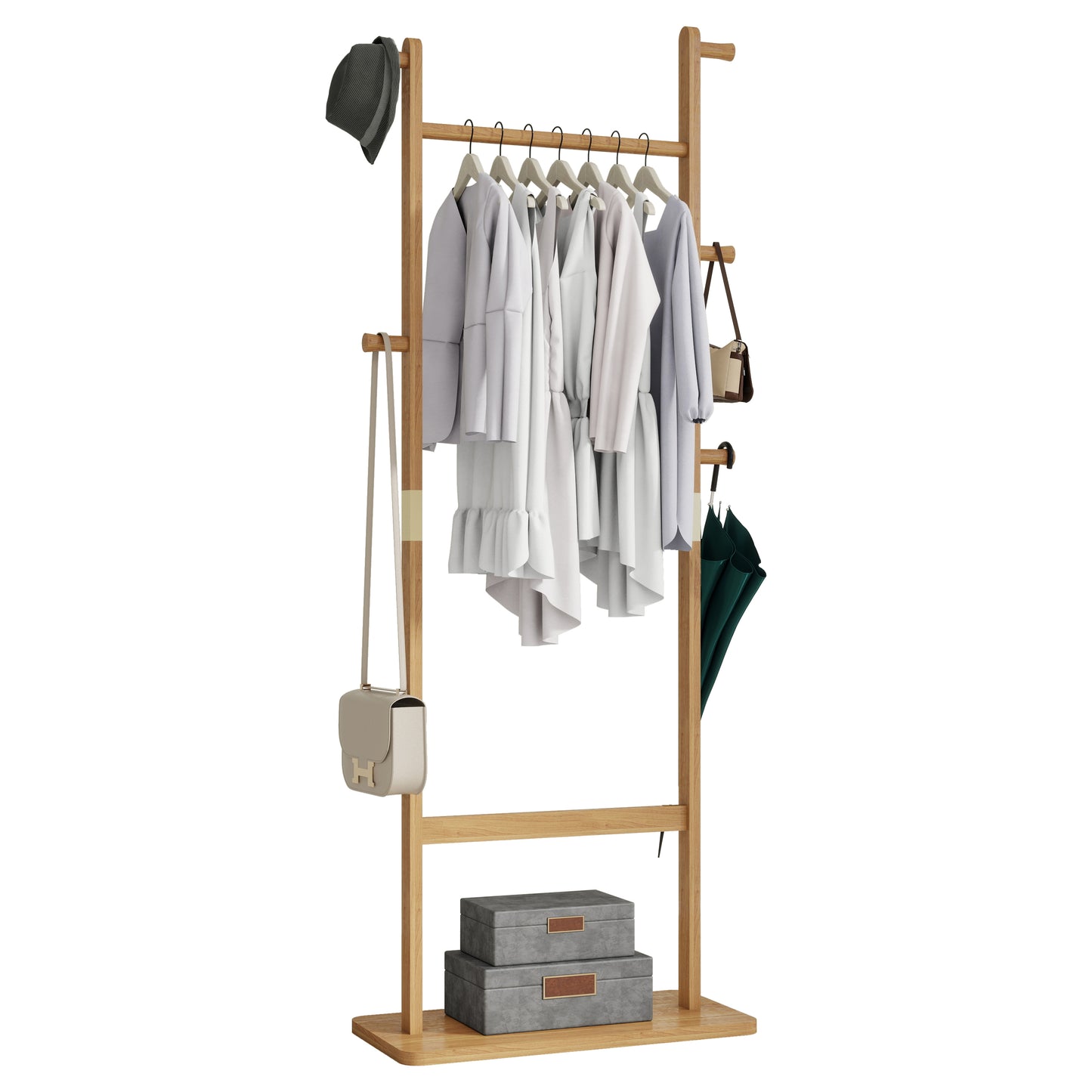 Solid Wood Hanger Set 23.6X11X71 Inches. This Product Is Made Of