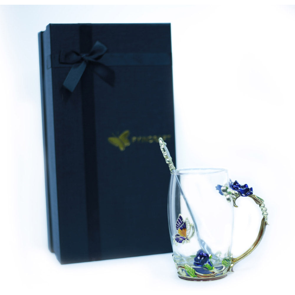 Enamel Glass Water Cup - Clear Drinking Glass for Kitchen & Bar