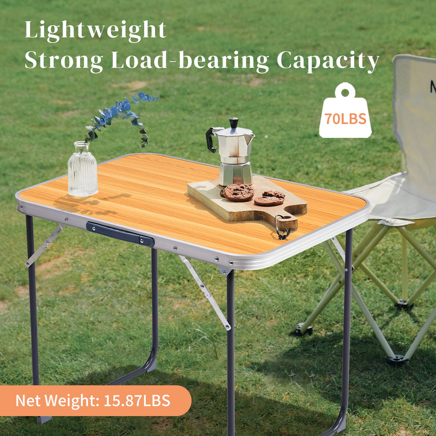 Portable Aluminum Folding Table - Lightweight Picnic Desk