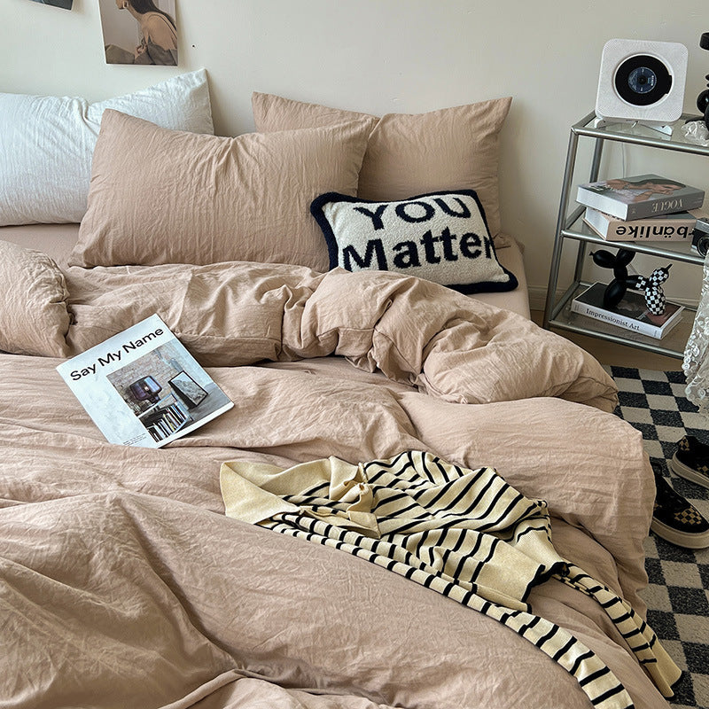 Super Soft Pleated Bed Sheet Quilt Cover Set - Multiple Sizes & Patterns