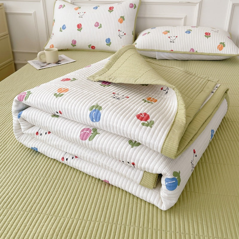 Three-Piece Quilted Bed Cover Set - Multiple Sizes & Patterns
