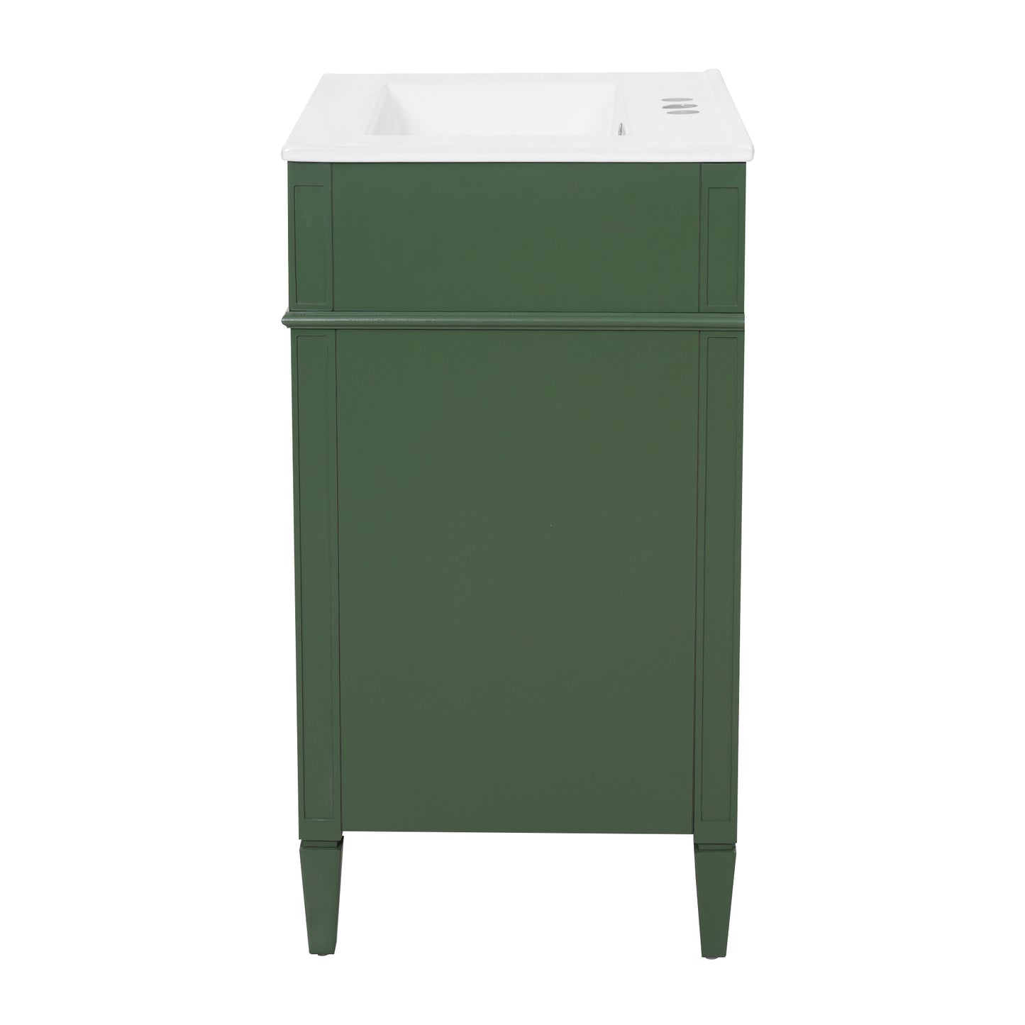 24'' Green Bathroom Vanity with Ceramic Sink & Storage Drawers