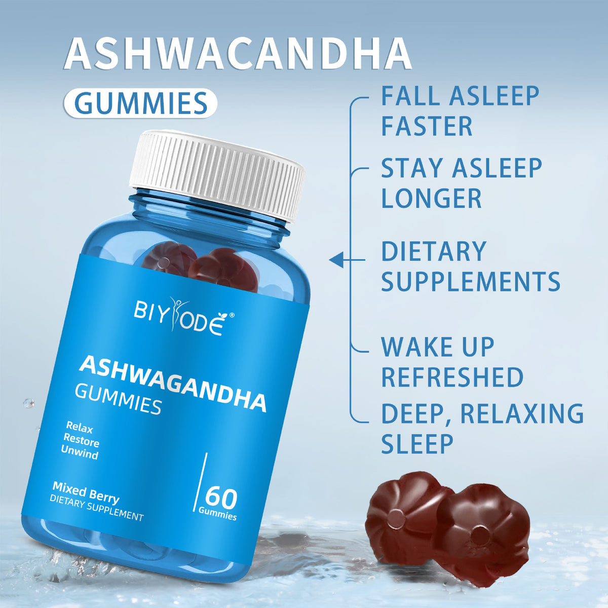 Ashwagandha Gummy - 60 Pills, 1 Bottle