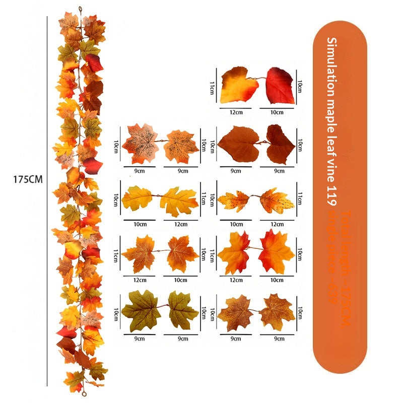 Artificial Maple Leaf Vine Wall Hanging Decoration for Halloween & Fall