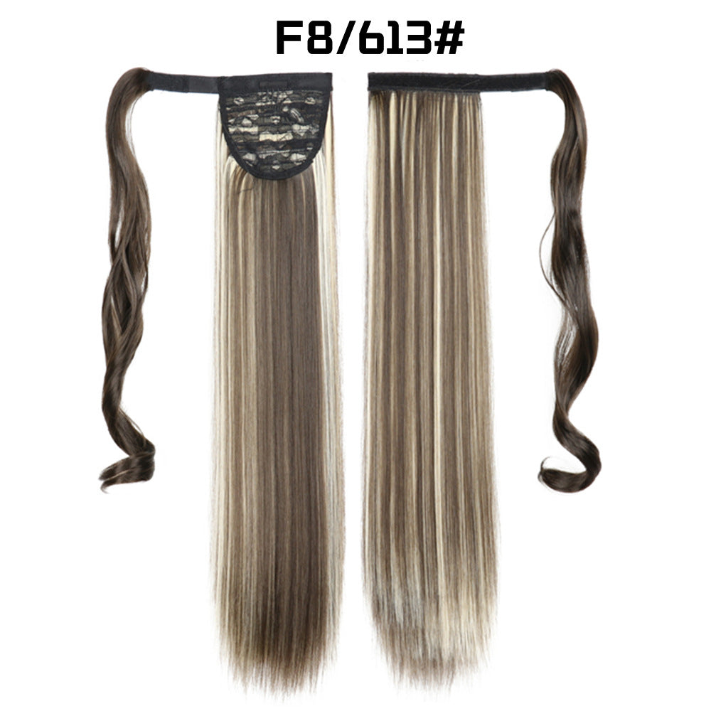 Long Straight Synthetic Hair Velcro Ponytail - Multiple Colors