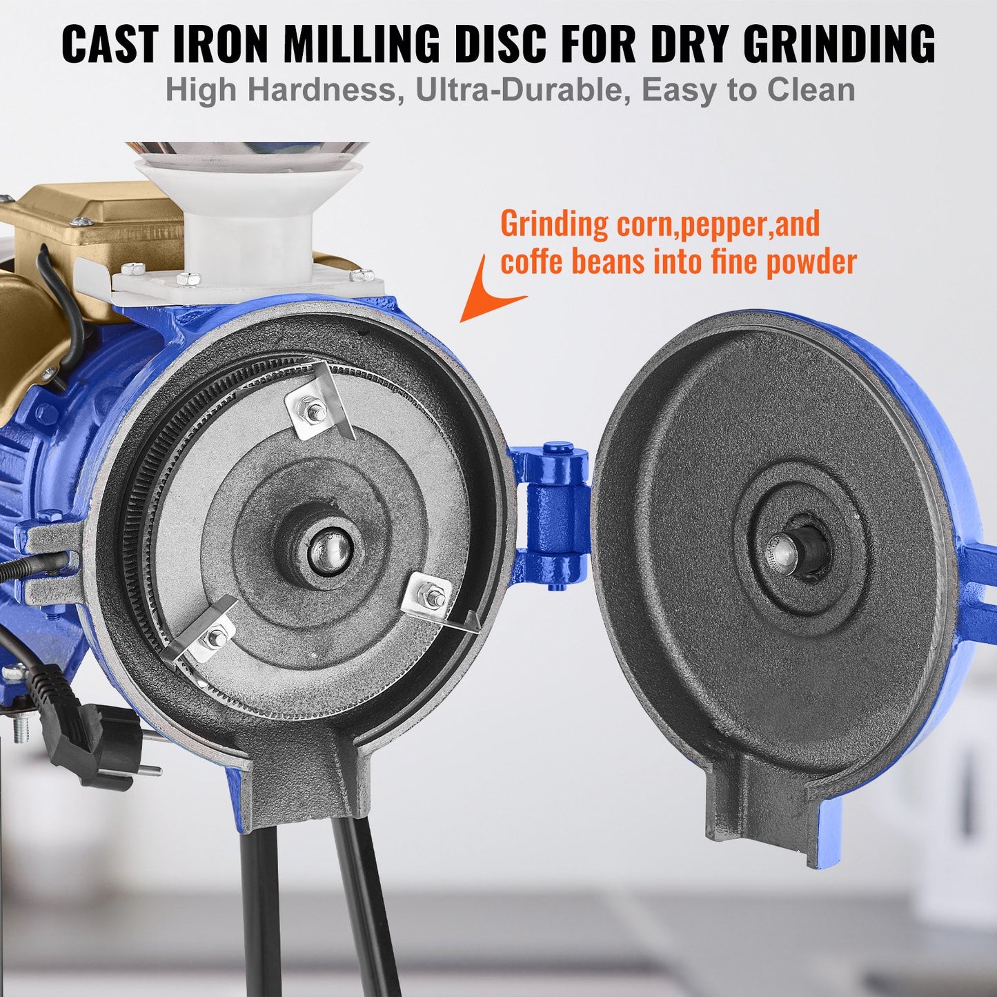3000W Electric Grain Mill Grinder for Wheat Corn Flour Cereal Dry Milling