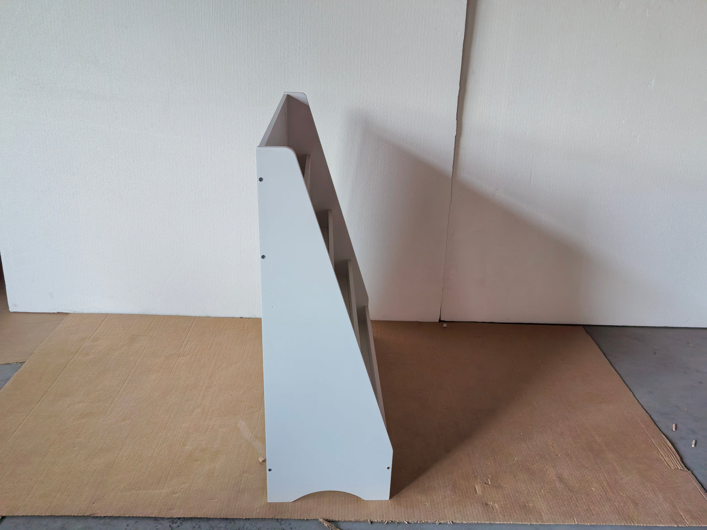4-Tier Kids Bookshelf - White MDF Book Display Organizer