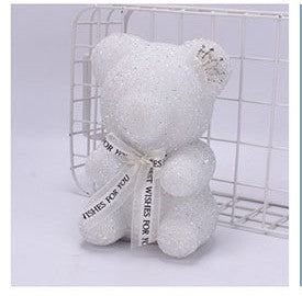 Decorative Crystal Diamond Bear Birthday Gift Crown Foam Bear for Party Decor