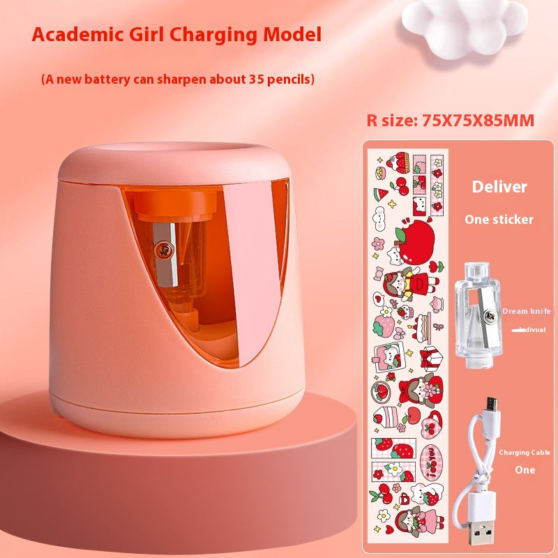 Electric Children's Pencil Sharpener Portable Auto Sharpener for Kids