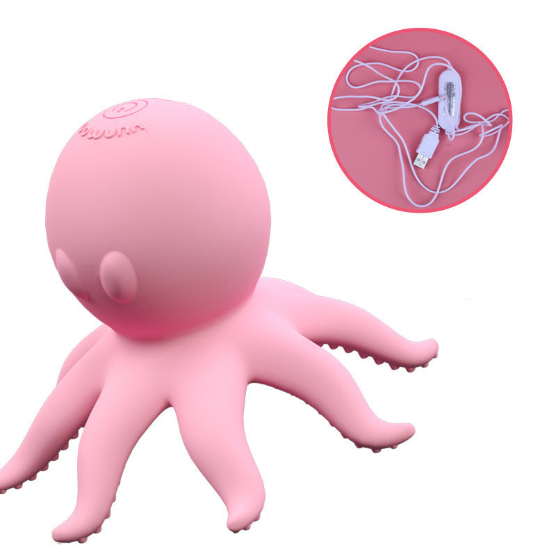 Small Octopus Silicone Sucking Massager - USB Rechargeable Erotic Toy