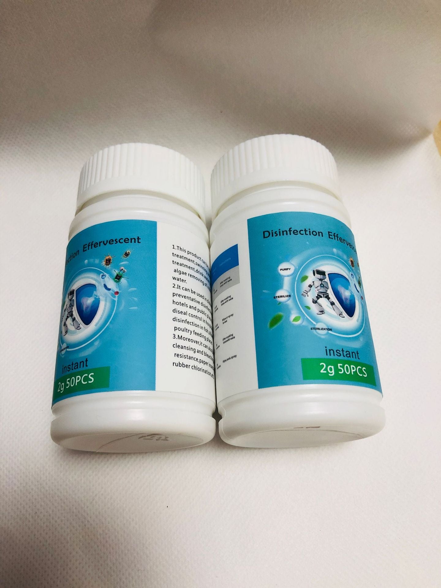 Pool Disinfection Tablets - Effervescent 50pcs for Spa and Pool Cleaning