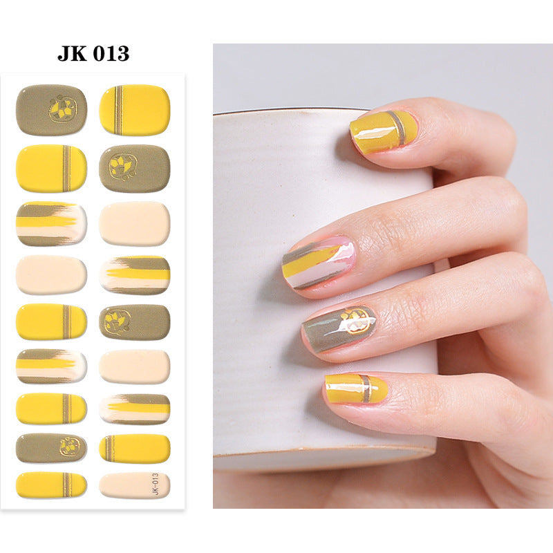 Waterproof Nail Sticker Set - Durable Semi-Baked UV Gel Art for Nails