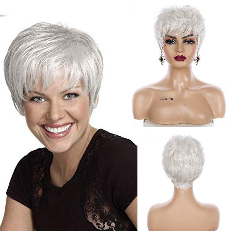 White Synthetic Cosplay Wig - Short 6" High Temperature Fiber