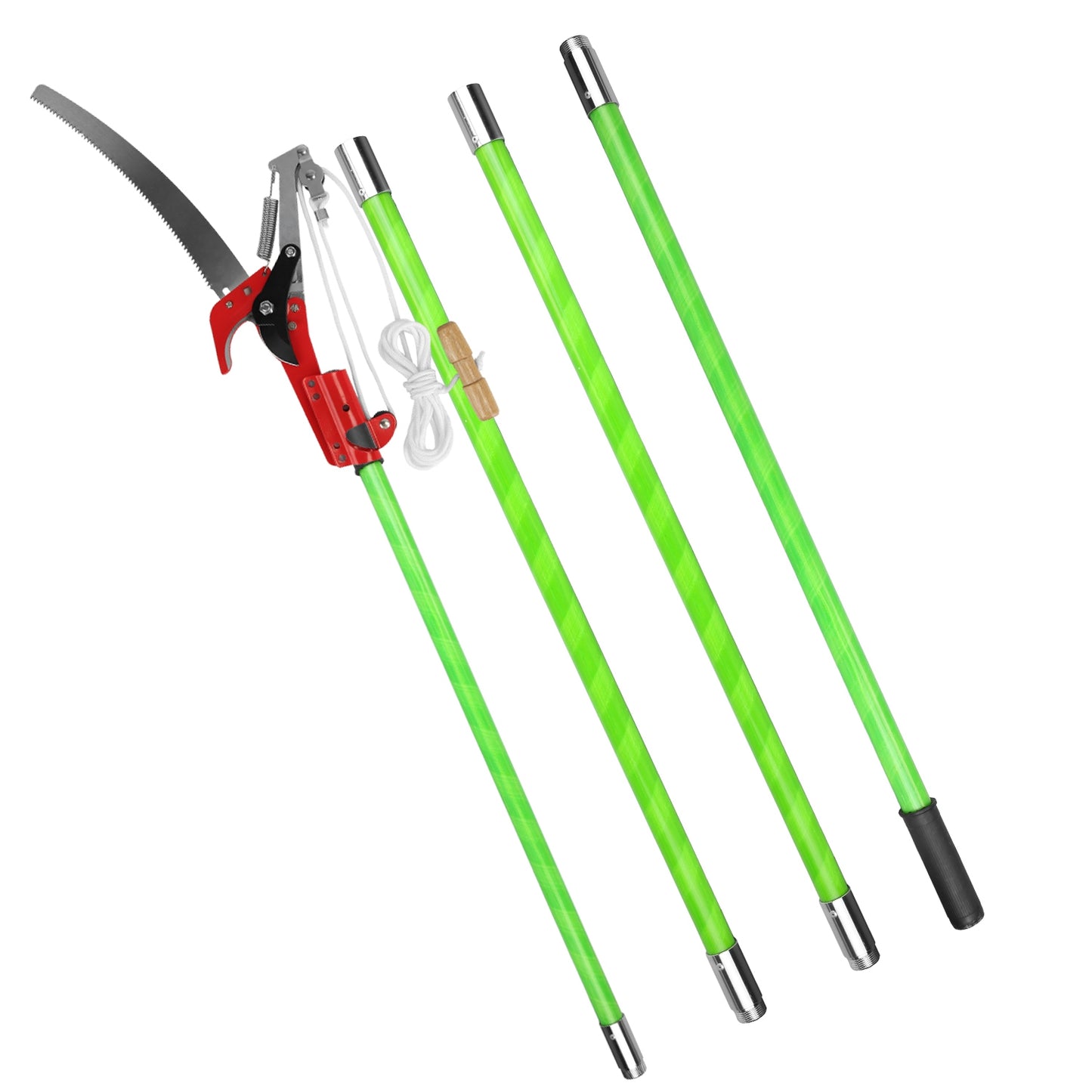 Extendable Manual Pole Saw with Pruner & Saw Blades for Tree Trimming