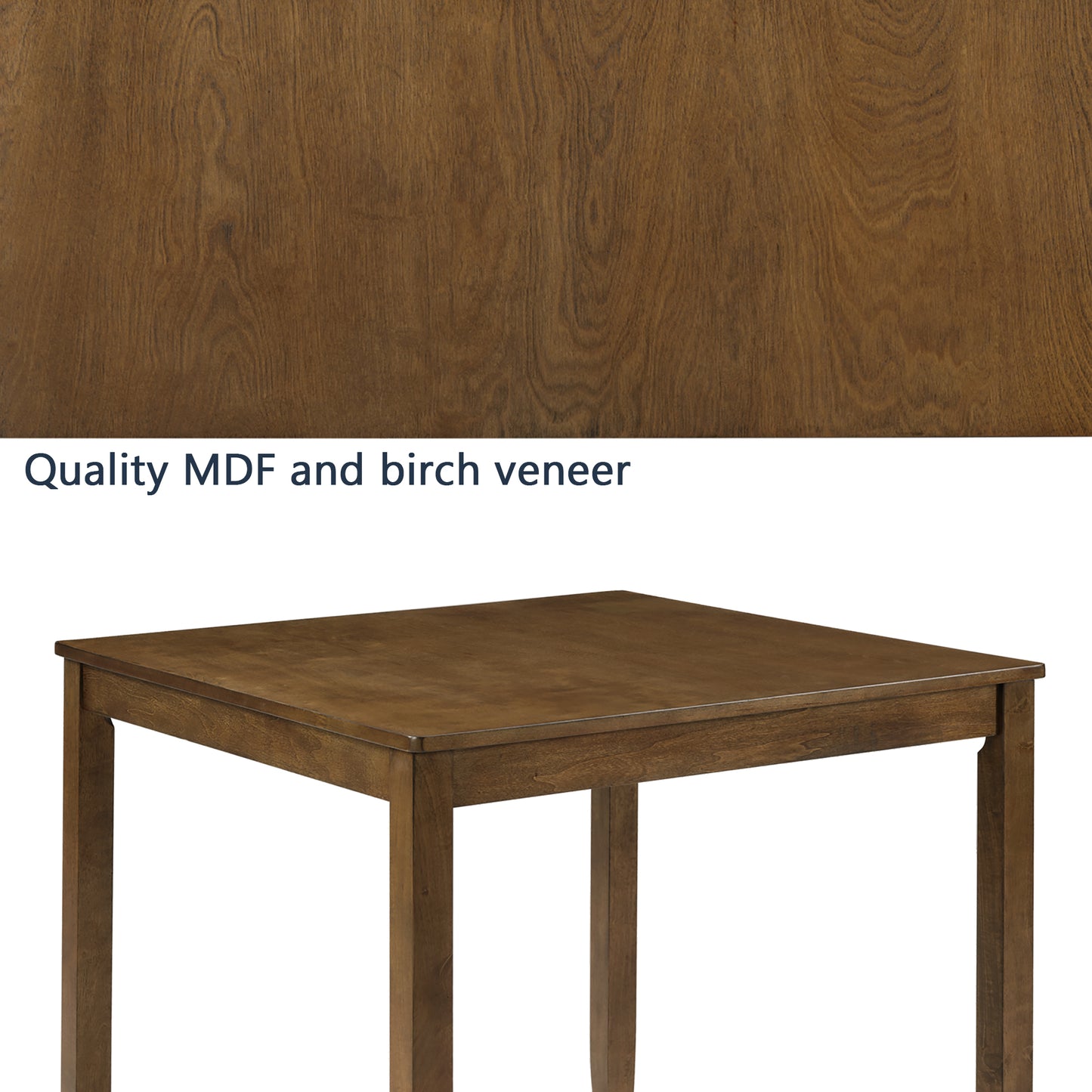 Compact Oak Square Dining Table - Seats 4, Easy Assembly