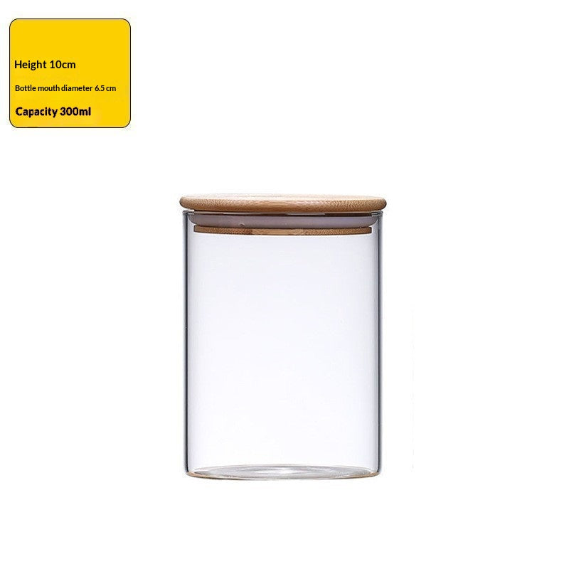 Sealable Food Storage Canisters Set with Bamboo Lids - Glass Bulk Container