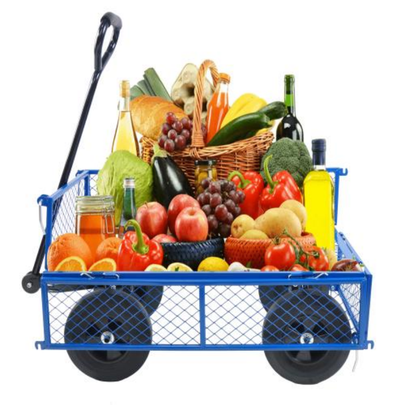 Garden Trolley Cart with Solid Wheels Multi-Functional Tool Cart for Yard and Farm Use