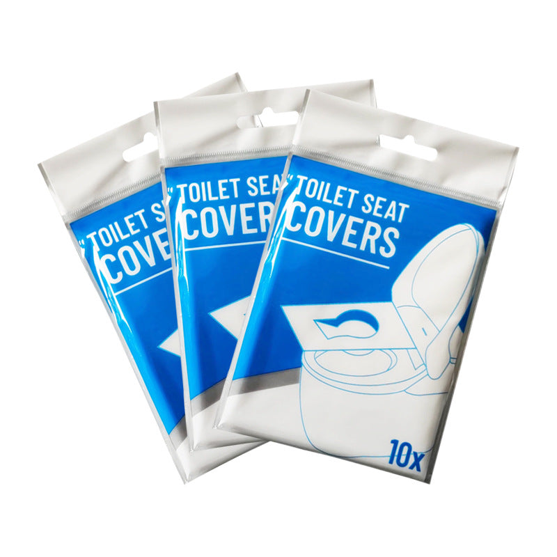Disposable Portable Toilet Mat 36x42.5cm Blue 10 Pieces Pack