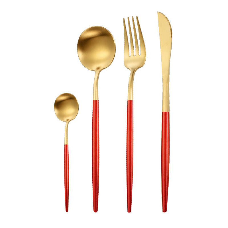 Stainless Steel Dinnerware Set - Thick Portuguese Cutlery, Silver Finish