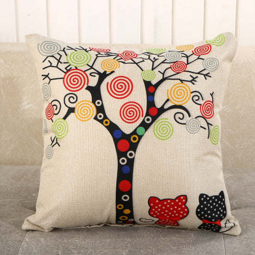 Decorative Cartoon Print Pillow Covers & Cushions for Sofa Bed Bedroom