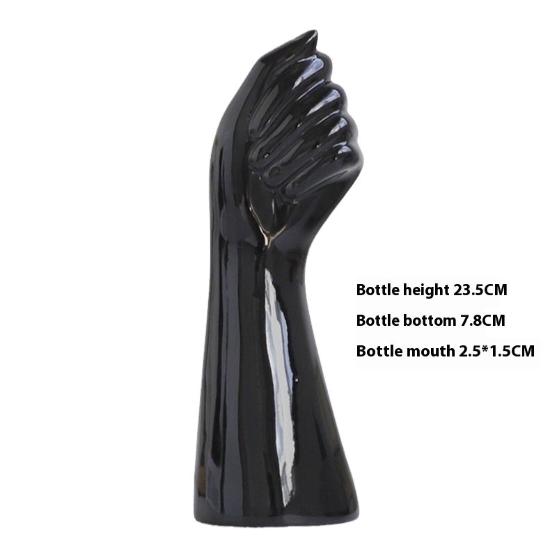 Black Ceramic Vase - European Style Home Decor Ornament