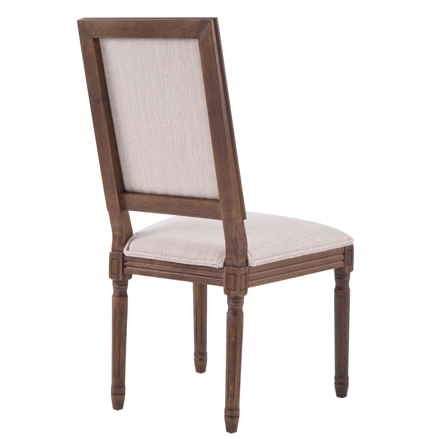 French Country Dining Chairs - Upholstered Cane Backrest, Set of 2