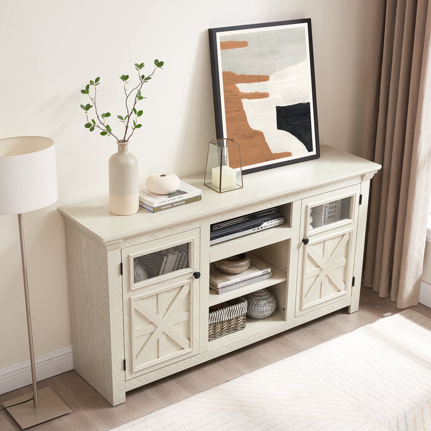 2 Doors Cabinet Farmhouse Cabinet, TV Stand Barn Design,Modern Media