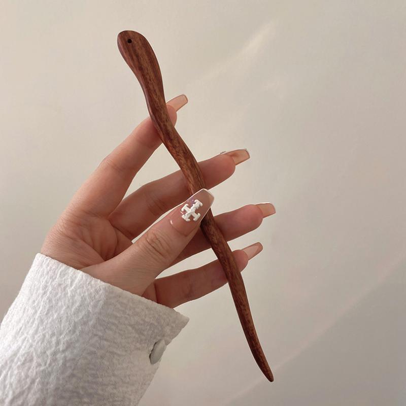Elegant Sandalwood Hairpin for Updo Hairstyles - Wooden Hair Accessory