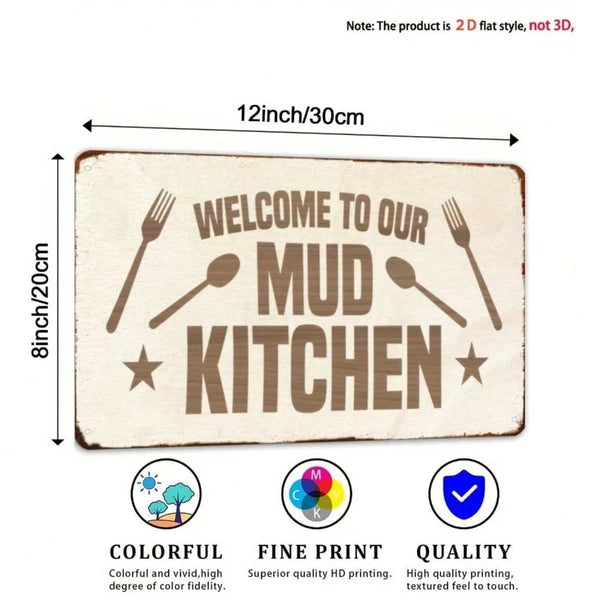 Metal Tin Wall Decoration - 20 cm x 20 cm Art Sign