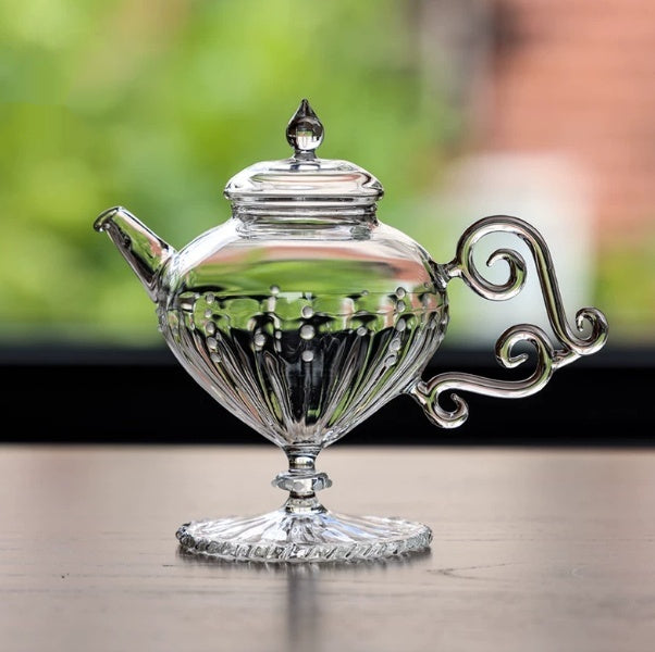 Heat-Resistant Borosilicate Glass Tea Set with High-Footed Teapot - 158ML
