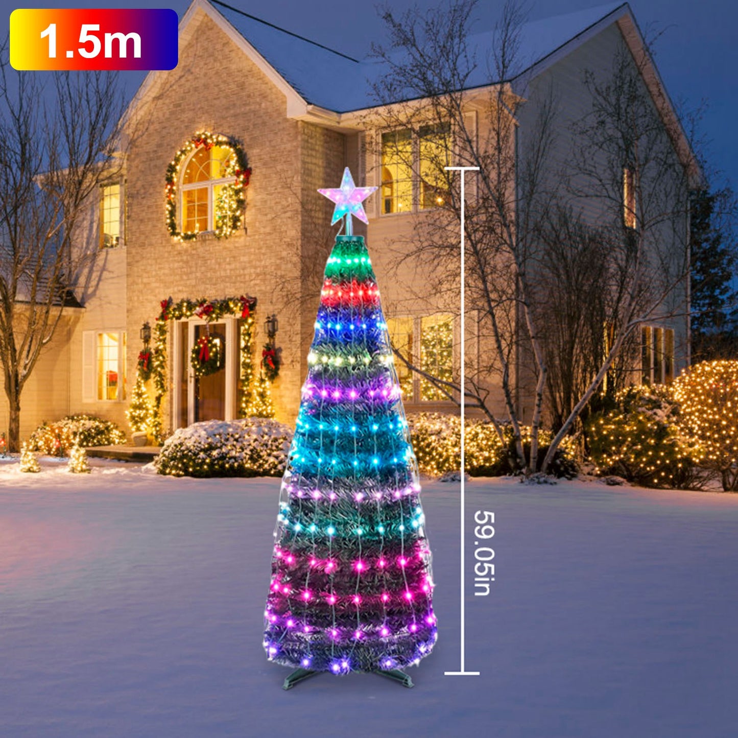 Collapsible Christmas Tree Lights with Remote Control - Multi-Color Options