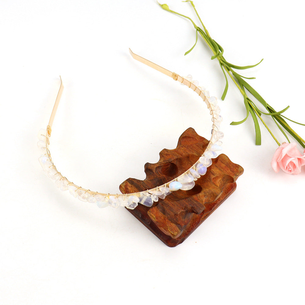 Crystal Natural Stone Headband - 6cm Wide