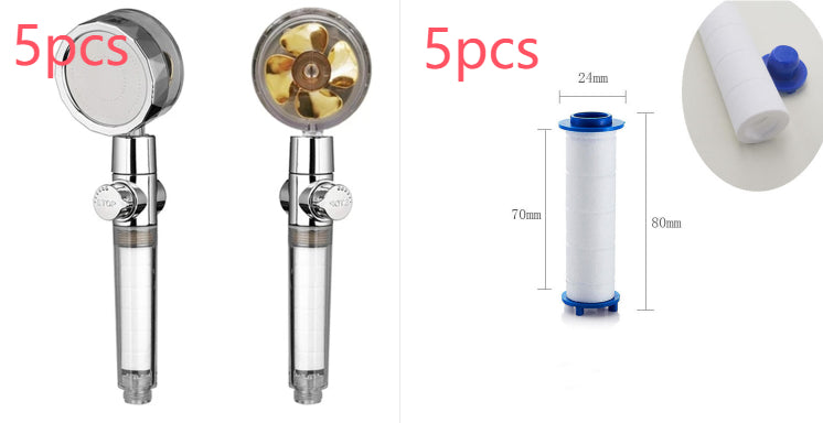 High Pressure Turbo Shower Head with Water Saving Feature & 360° Fan Extension