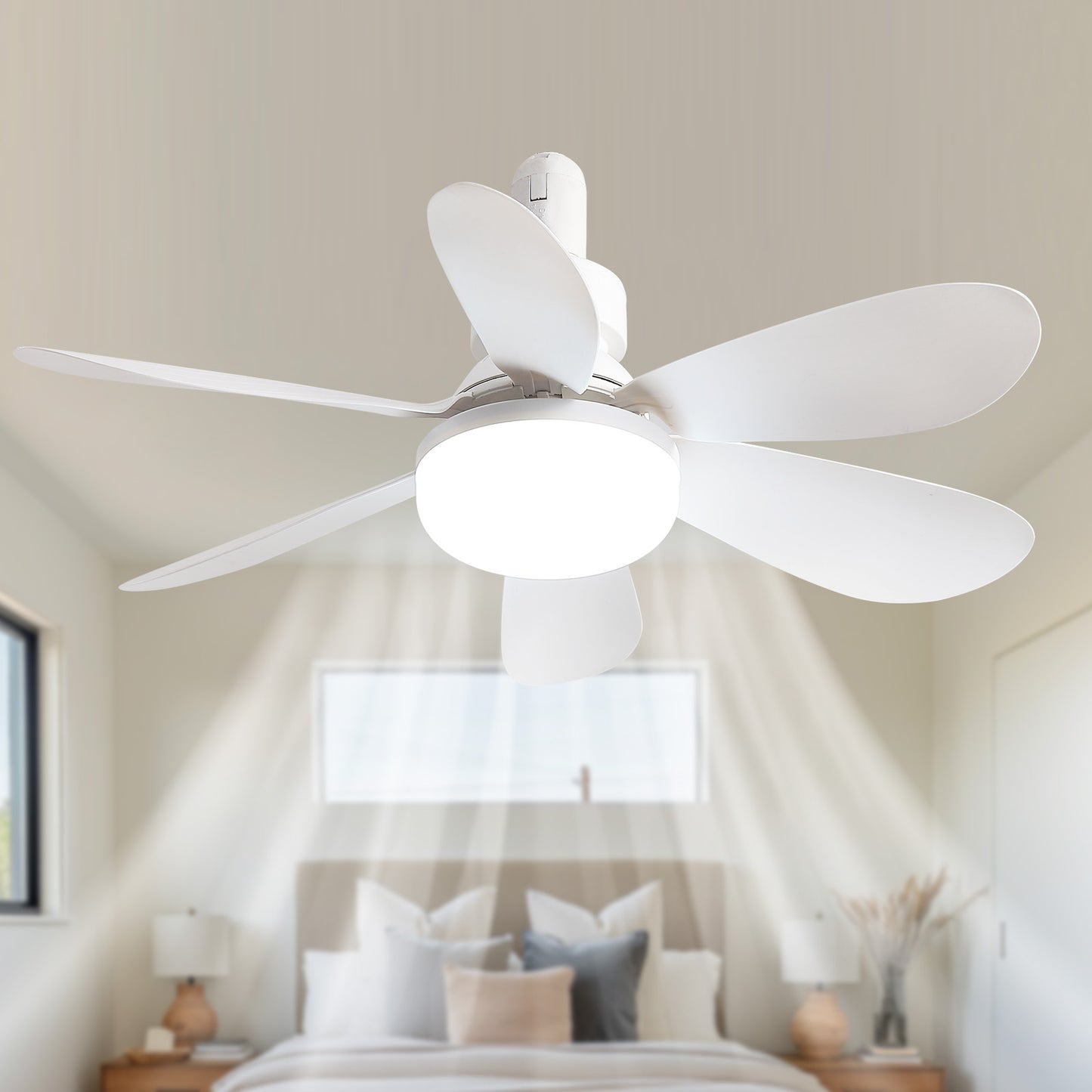 20-Inch Ceiling Fan with Light & Remote, Dimmable LED, Silent DC Motor