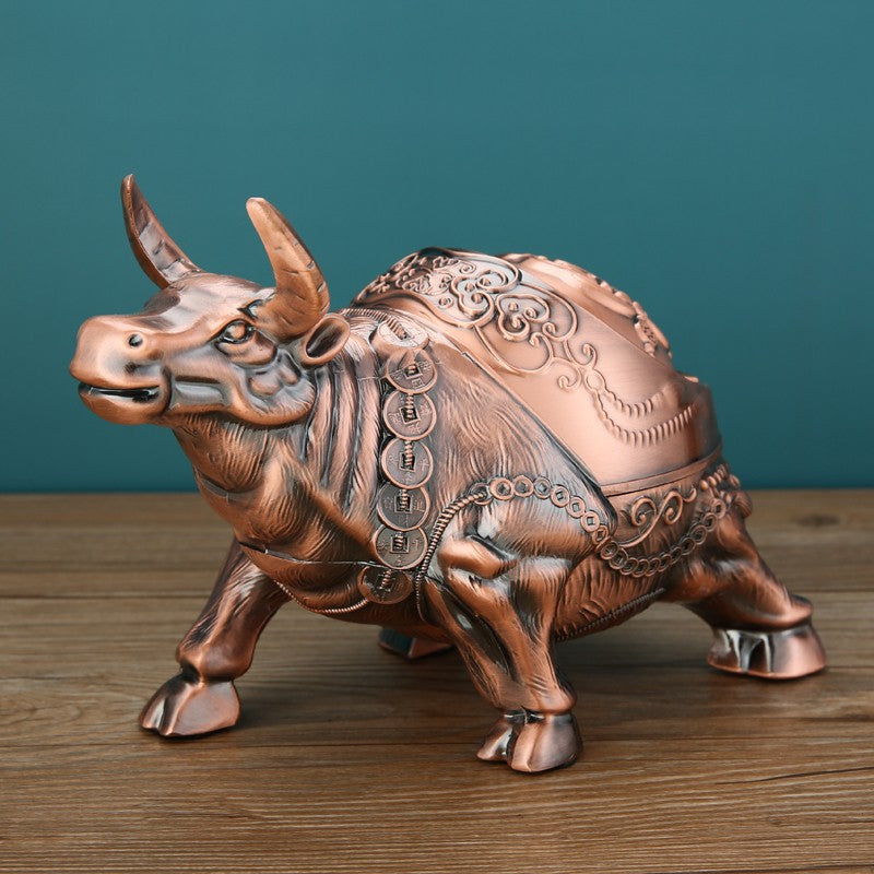 Decorative Ashtray with Anti-Fly Design - Retro Alloy Household Ornament