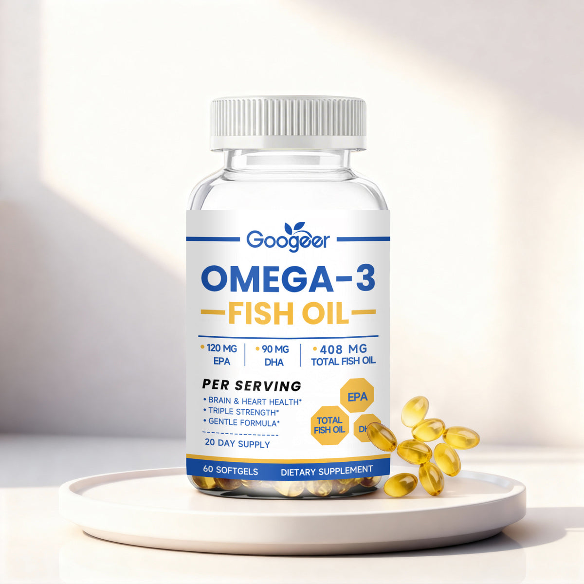 Omega-3 Fish Oil Softgels - 60 Capsules