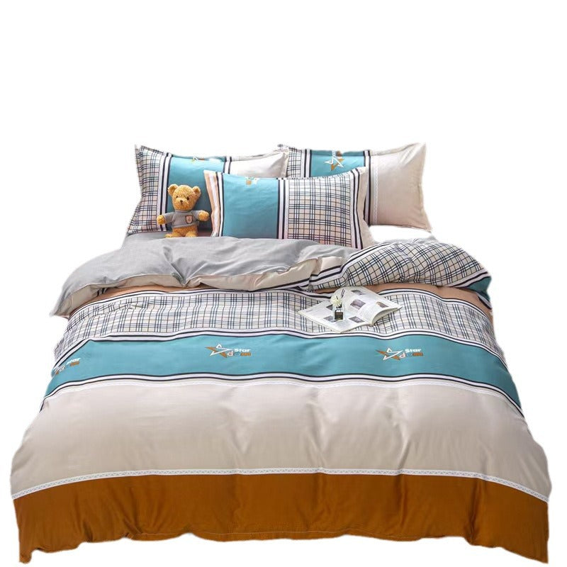 Four-Piece Bedding Set with Pillowcases and Quilt Cover - Multiple Sizes & Patterns