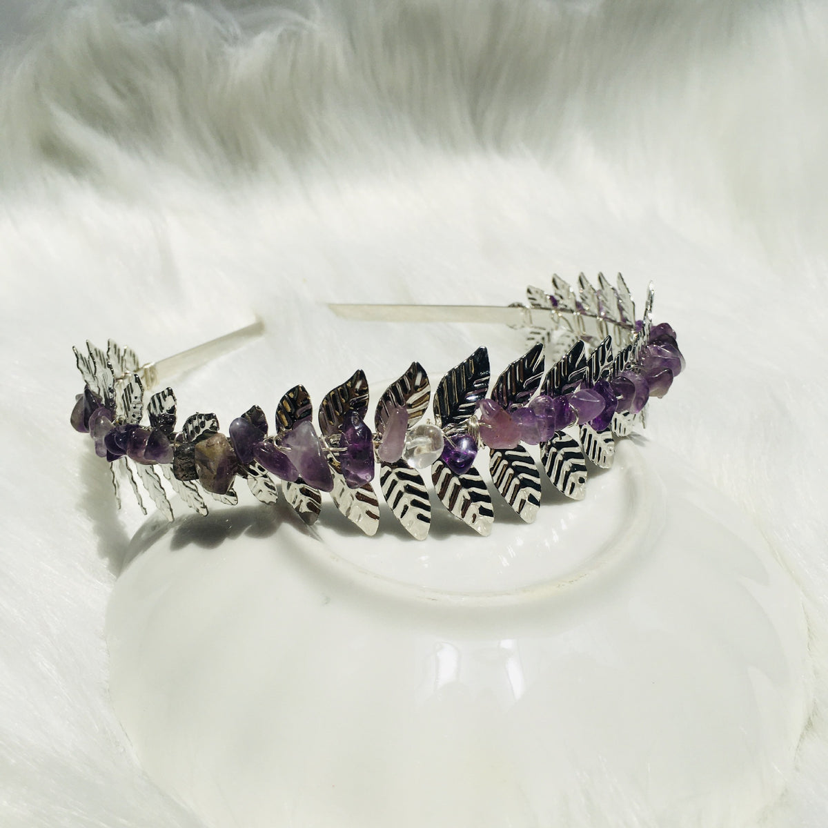 Natural Crystal Hairpin - Handmade Geometric Style