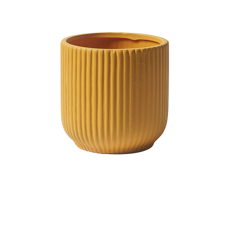 Ceramic Flower Pot Set - Nordic Style Garden Planters with Gold & Hole Options