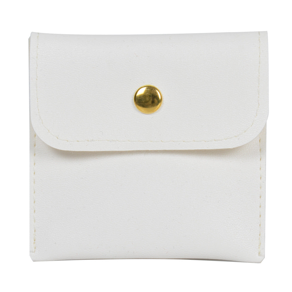 Leather Jewelry Storage Bag Flip Button Case for Accessories