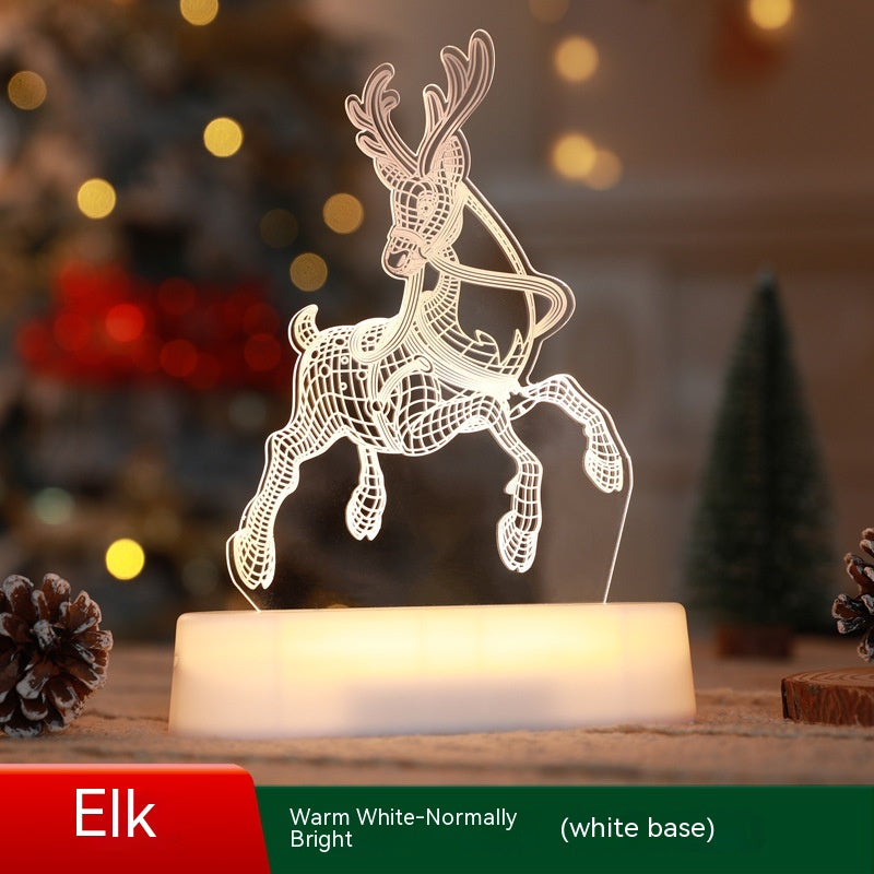 Acrylic LED Night Light - 3D Christmas Decoration Lamp