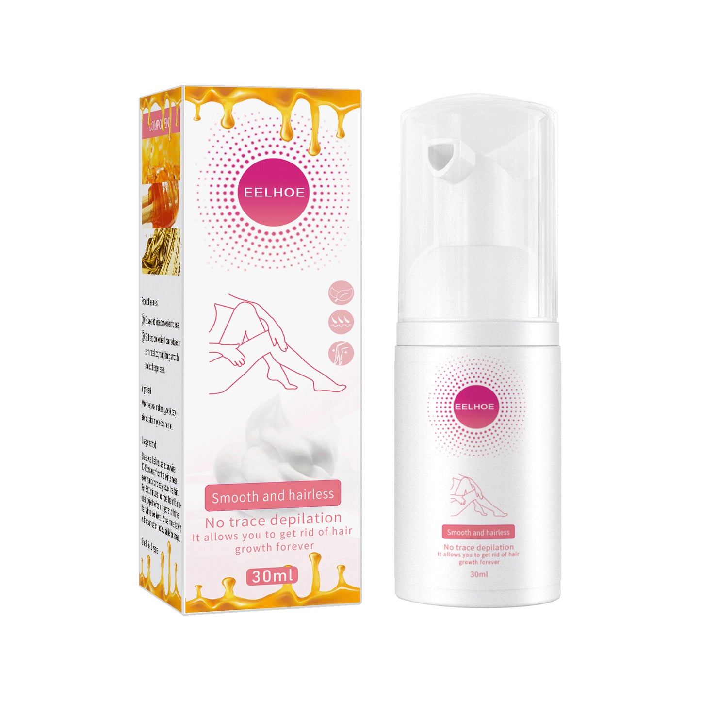 Gentle Hair Removal Spray Mousse for Face, Legs, Arms & Body