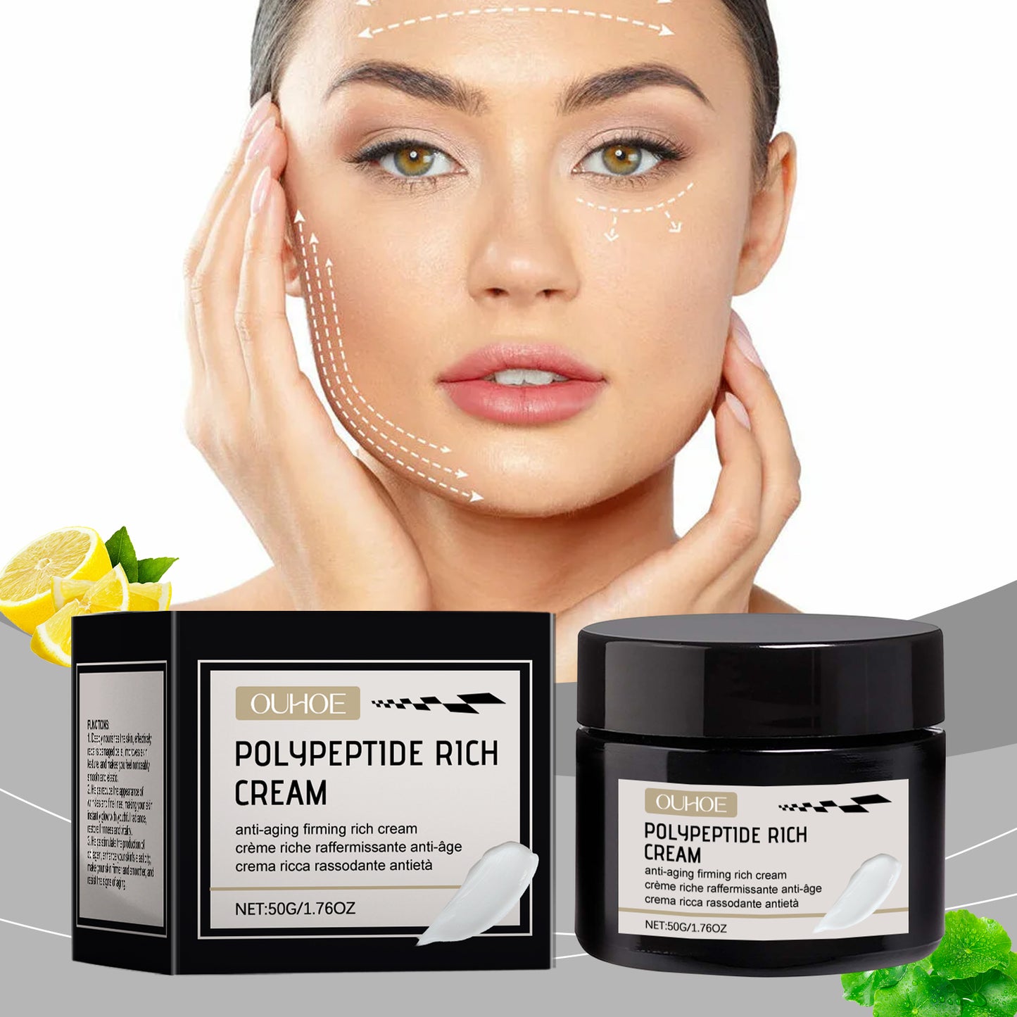 Firming Facial Moisturizing Cream with Lemon Extract & Oligopeptide-1