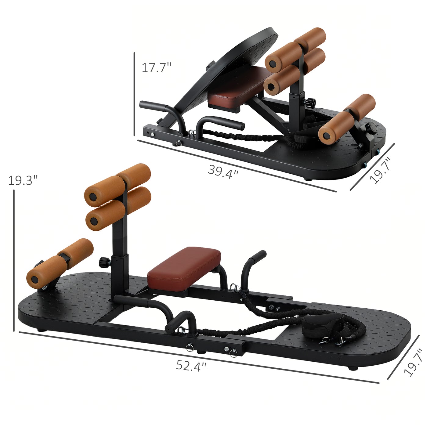 Foldable Hip Thrust & Sissy Squat Machine - Black