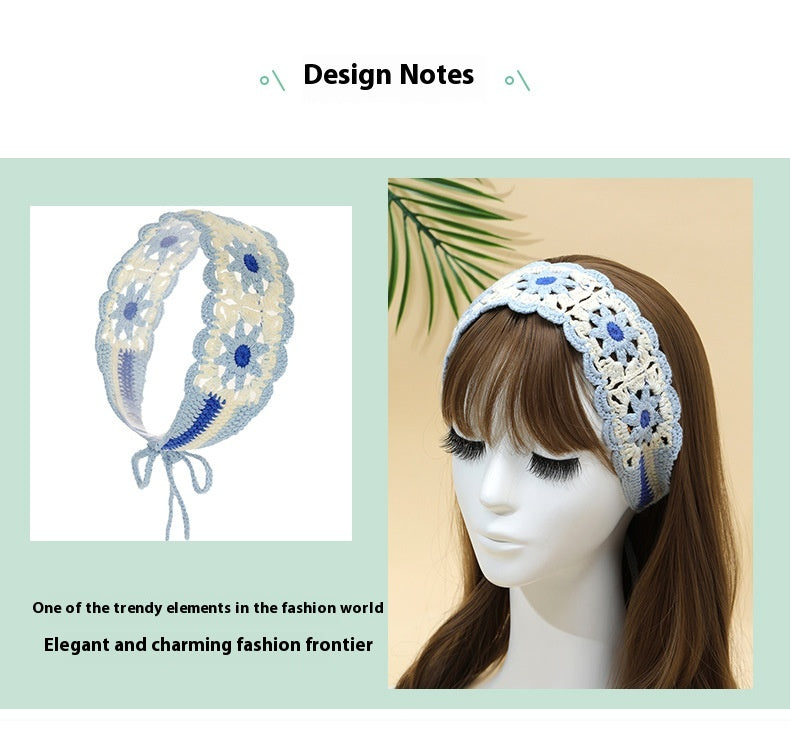 Cotton Flower Hair Band - Blue Floral